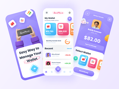 Wallet App Design by Imran Hossen for Orizon: UI/UX Design Agency on ...