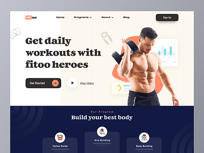 Fitness Web Design fitness gym gym website health homepage imran landing page lifestyle minimal ui ui design uiux ux web app web design web ui website