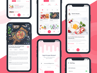 Foodbook - Recipe sharing App app app design app ui color cute dribbble foodbook ios app design love ui user experience design user inteface ux