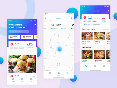 Foodzz - Food Delivery App UI Design app app design app designer app ui color cute design dribbble food app food app ui food delivery app love ui ux