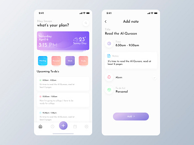 To-do list app ui design app app design app ui clean design dribbble gradiant interface ios ios app design to do app to do list ui ui desgin user inteface ux