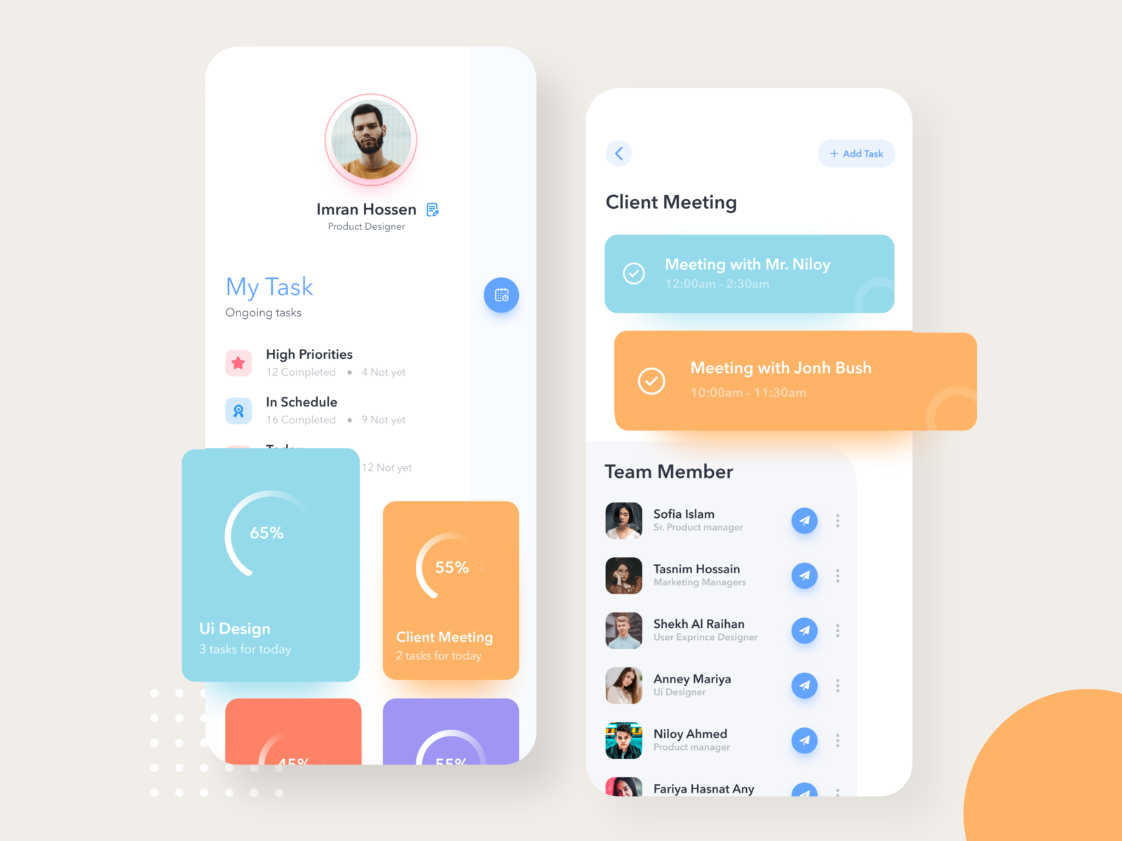 Mobile application - Task Management App by Imran Hossen on Dribbble