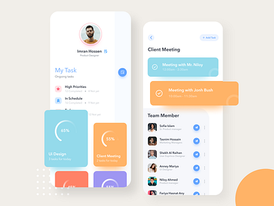 Mobile application - Task Management App android app design app app designer app ui colorful dailyui dashboard design dashborad design dribbble food app ui ios app design minimal task task management task management app to do todo app todolist user experience