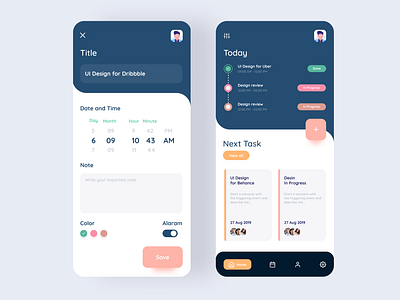 Daily Task Schedule App 2019 trend android app design app app design app ui color design dribbble illustration imran ios app design minimal product task management to do app trendy ui ui design user experience