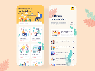 Online Course Mobile App || Concept 2019 trend android app design app design app ui course courses design education app illustration ios app design minimal product design student study trendy uiux uiuxdesign user experience user inteface