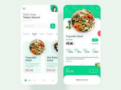 Food Order App UI Design 2019 trends app app design app ui colorful dribbble food app food app ui food order food ordering app food truck illustration interaction design minimal prototype trendy ui user experience user interface design ux