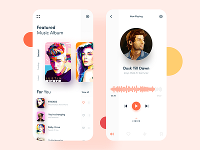 Music Streaming Apps 2019 trend 2019最新短信群发设备 app design app ui colorful imran justin bieber minimal music app music app ui music streaming popular product product design trend trendy ui user experience user interface ux