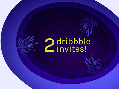 2 dribbble Invites cosmos draft dribbble illustration invitation invites night two