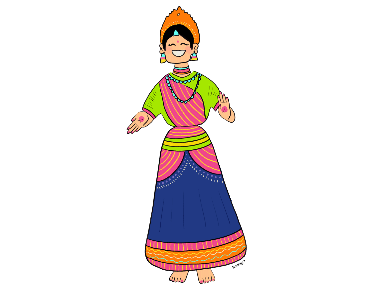 Weekend Mood colors dancingdoll design gif graphic happy illustration india indian procreate quirky tamilnadu thanjavurdoll vibrant