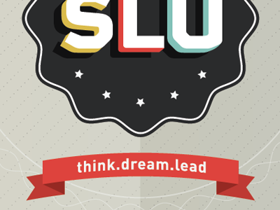 SLU academia badge banner black color stars