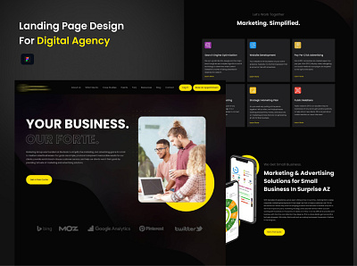 Digital Agency Landing Page branding design digitalagency flat marketingagency ui ux web website