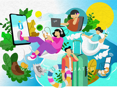 Many conveniences in one application application flatdesign illustration illustrator mobile app ui uiux web