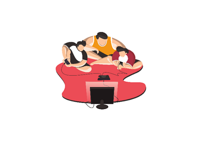 Playing game character design flat game gaming illustration play ui ux vector web webdesign