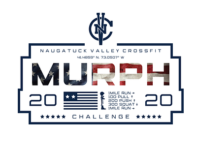 MURPH CHALLENGE 2020 america box challenge crossfit design graphic hero illustration logo memorialday militairy murph wod