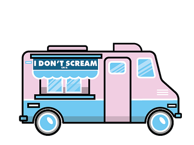 MarchOnProject "I DON'T SCREAM arts cream design flat graphic ice illustration illustratorcc sticker truck visual