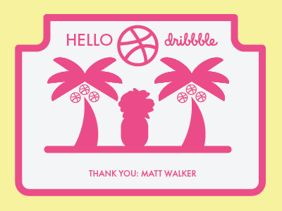 HELLO DIRBBBLE! bryson creatives creatives of cool debut first shot hello dribbble pineapple pink welcome