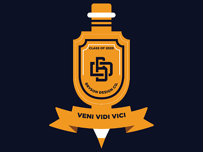 Class of 2020 badge pencil school monogram