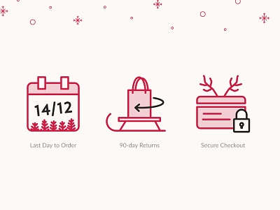 holiday icons 🎄 calendar checkout icon christmas christmas icons ecommerce holiday holiday icons holidays icons illustrator last day reassuring returns secure secured payment sledge
