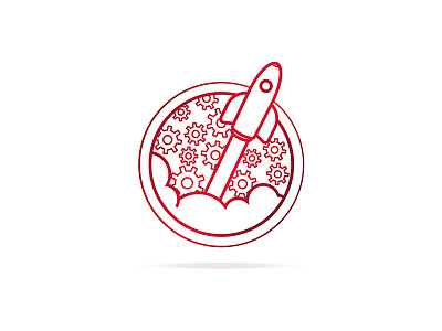 Digital Rocket clouds digital gear gradient icons illustration illustrator picto rocket sketch