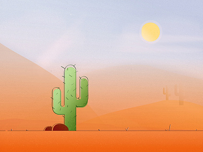 Desert Sceen Cactus cactus colors cowboy desert design digital dunes illustration illustrator inspiration landscape noise sand texture