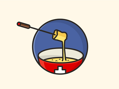 Fondue Savoyarde cheese fat fondue food icon illustration illustrator picto savoyarde ski food switzerland symbol winter winter is coming