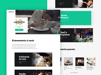 Culinaria events page belgium black and white bold typography culinaria events food festival ui design website