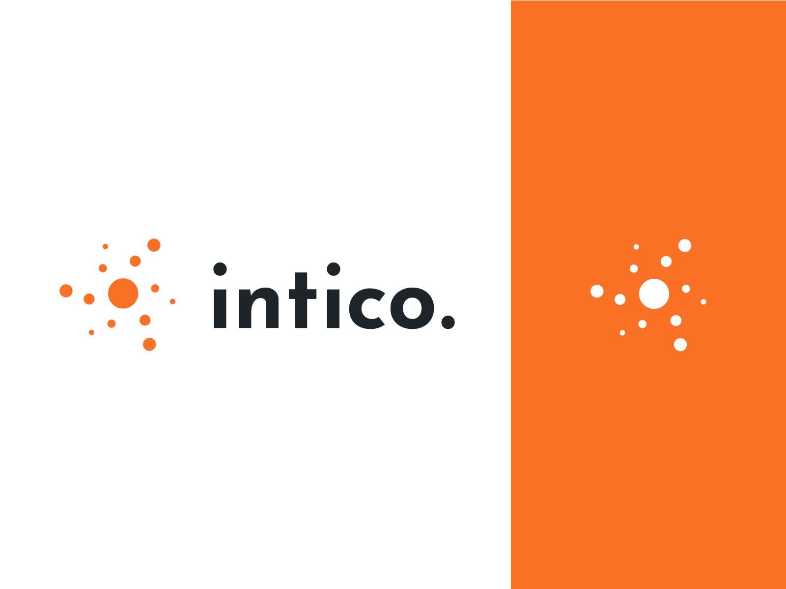 Logo - Intico black brand design dots font illustration illustrator logo logo design orange