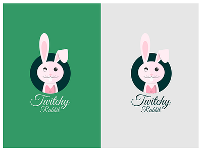 Twitchy Rabbit bunny flat minimal rabbit rabbit logo thirty logo