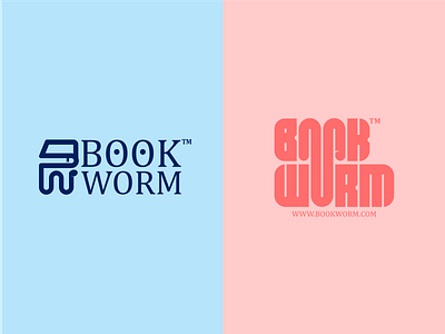 Bookworm aniket yewale bookstore bookworm flat logo minimal thirtylogos