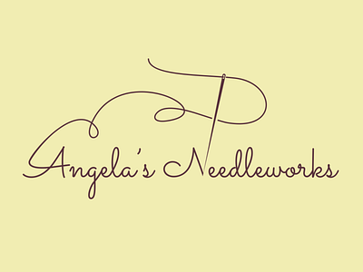 Angelas Needleworks aniket yewale asy calligrahy flat logo logo a day logo design logo designer logo minimal minimal typography word art wordmark
