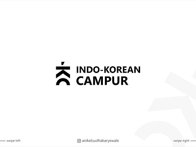 INDO-KOREAN CAMPUR aniket yewale asy flat icon identity branding logo logo a day logo alphabet minimal