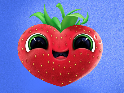 Barry art cartoon character children cute fruit gradient illustration noisy pic procreate red strawberry