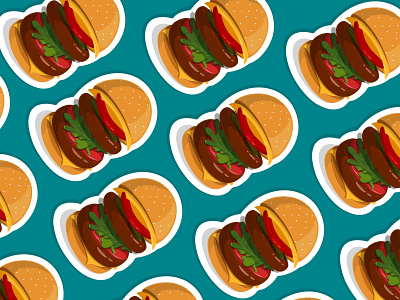 Hamburger 🍔 beef branding buns burger burgers cheese cheese burger design fast food food hamburger icon illustration logo meat stick stickers tomatoes vector wallpapers