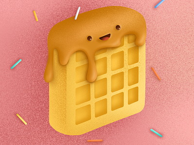 Waffle illustration breakfast design eat food icon icons illustration meal procreate texture waffles yummy