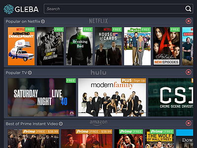 Gleba Application - Concept application gleba hub movies services streaming videos