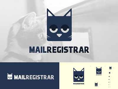 MailRegister Logo Design branding cat design logo design mail mailbox minimal register simple unique