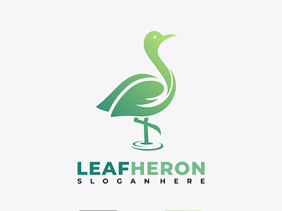 LEAF HERON logo design