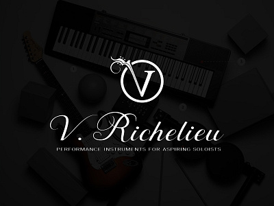 V Richelieu branding cmyk design identity logo logo design logotype minimal simple typography unique vector