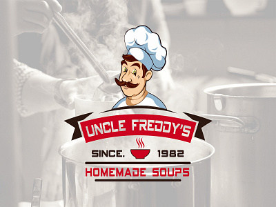 "Uncle Freddy's" Soup Bar Logo Design branding color cmyk rgb design food food and drink free mockup download illustration logo design logo type text typography restaurant logo design unique business logo vector