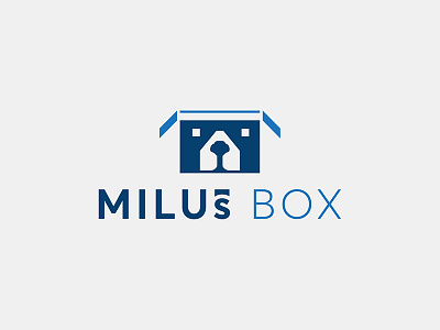 Milu's Box Logo Design animal app app icon box branding design dog identity logo design minimal simple ui unique