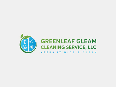 Logo Design for "Greenleaf Gleam" branding cleaning design green icon identity leaf logo logo design minimal unique unique business logo