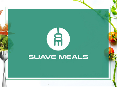 SUAVE MEALS logo design branding circle creative design fastfood food fork identity logo design minimal nature restaurant sm unique