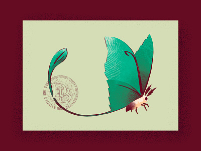 Luna Moth Card bug card illustration insect luna moth moth postcard wings