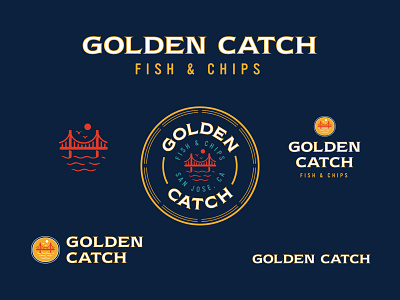 Golden Catch - Brand Identity brand family branding california chips fish golden catch golden gate bridge logo san jose seafood