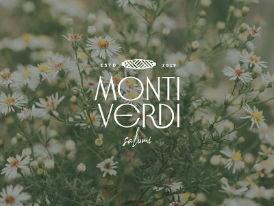 Monti Verdi - Logo brand identity branding clover green mountains illustration logo pattern salami salumi vermont