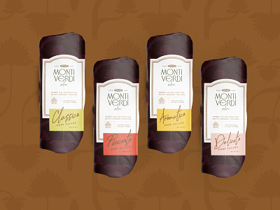 Monti Verdi - Packaging brand identity branding clover farm green mountains labels logo packaging pigs salami salumi