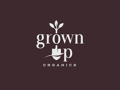 Grown Up Organics branding fruit grown up organics leaves logo oregon pacific coast fruit co. pdx portland shovel vegetables
