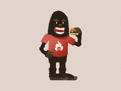 Dicksquatch burger character dicks kitchen dicksquatch illustration mascot portland sasquatch service industry