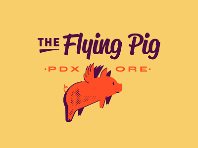 The Flying Pig animals branding flying pig illustration logo mammals pig wings