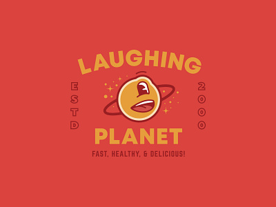 Laughing Planet - T-Shirt Design branding food laughing planet planet planet earth portland space stars